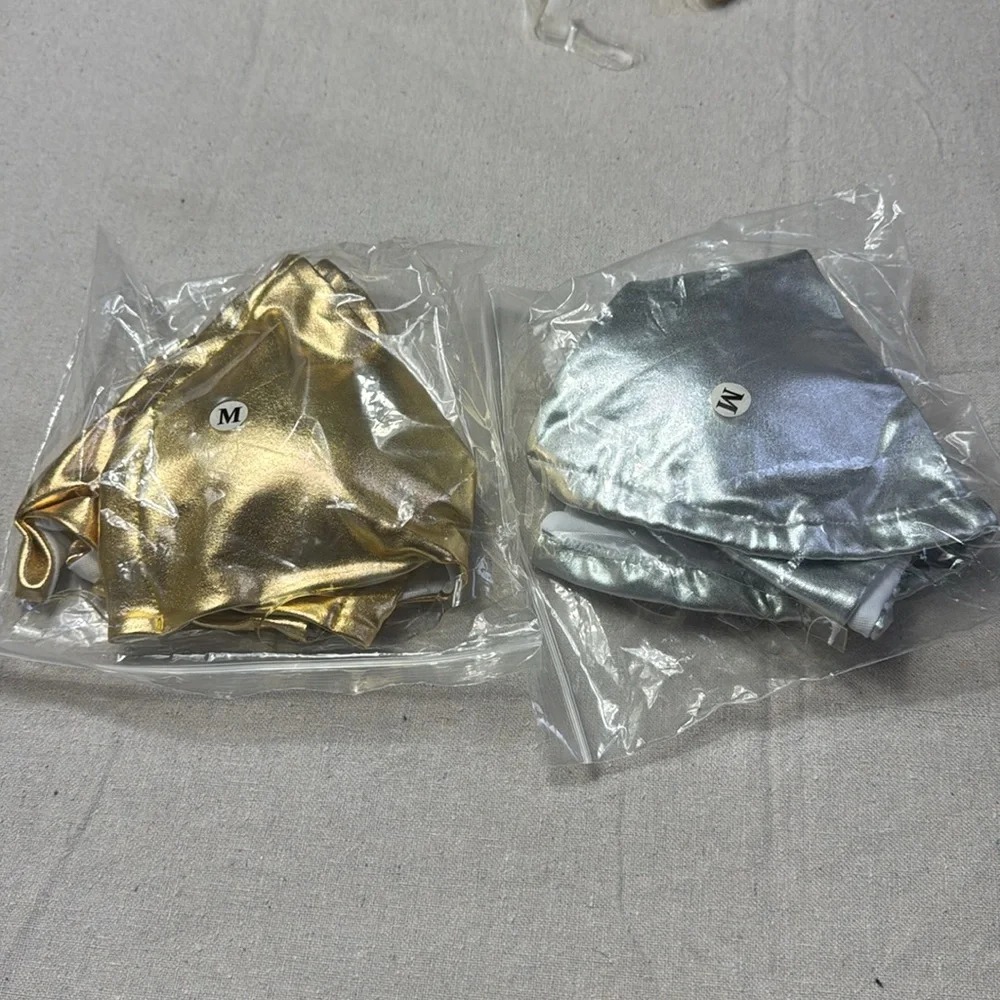 Bundle Of 2 Set Metallic Silver and Gold  Women’s Bikini Beach.